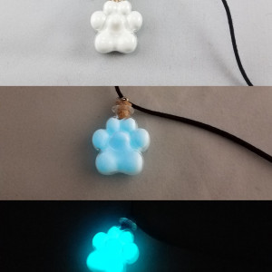 Glow in the Dark Paw Bottle Necklace