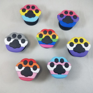 Pride Paws: Popsockets and Replaceable Tops, and Badge Clips